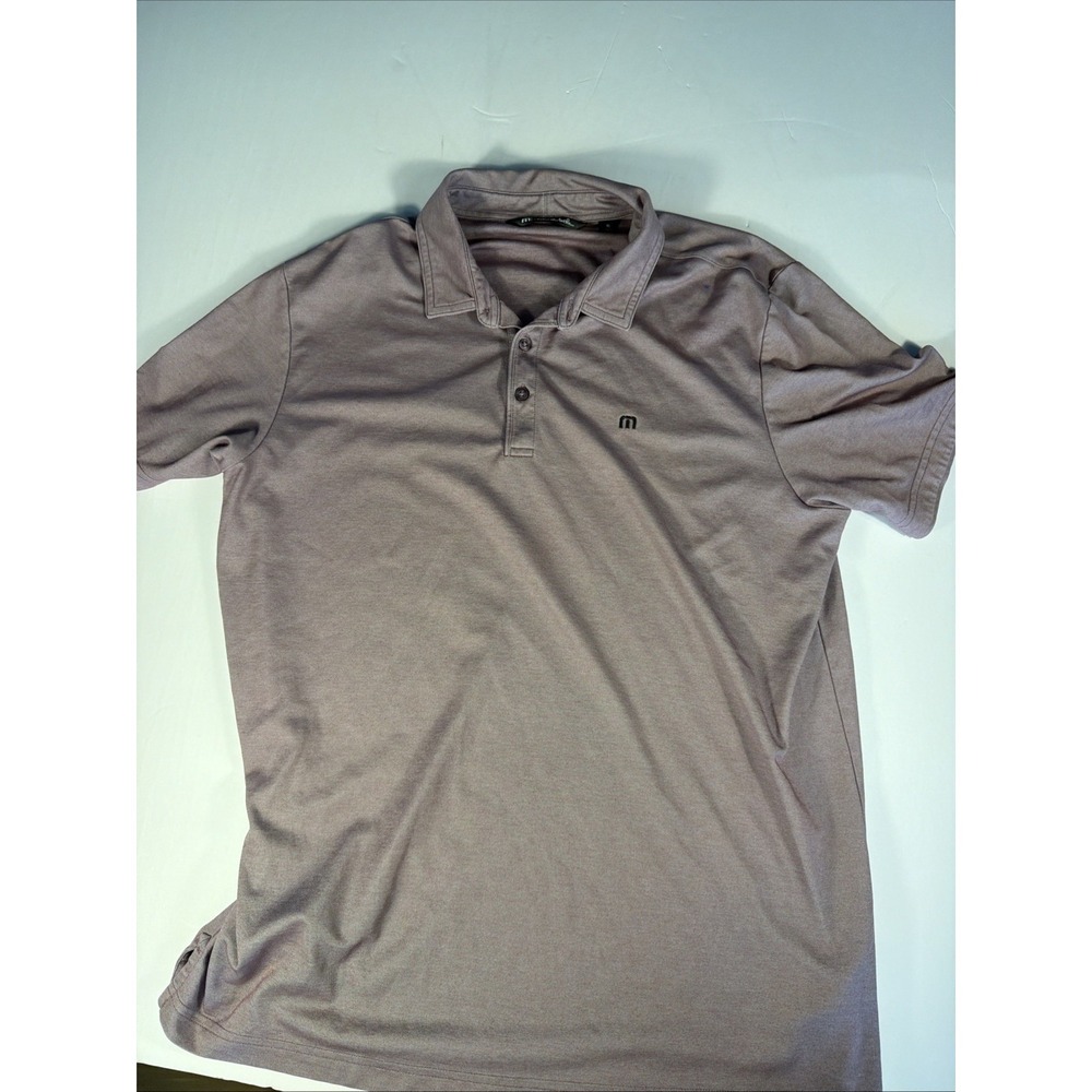 Travis Mathew Men Polo Golf Shirt Large XL Pima Cotton Polyester Blend Maroon